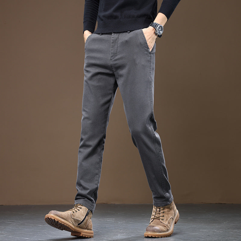 Men's Straight-Fit Stretch Business Casual Trousers