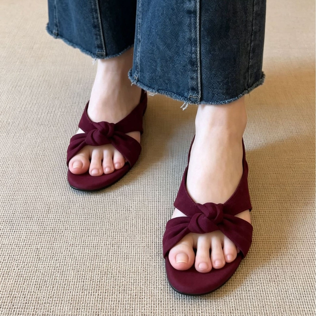 Knotted Wedge Sandals