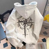 [Cross] thin white gray* hood