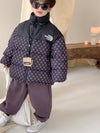 Beibei's down jacket is black