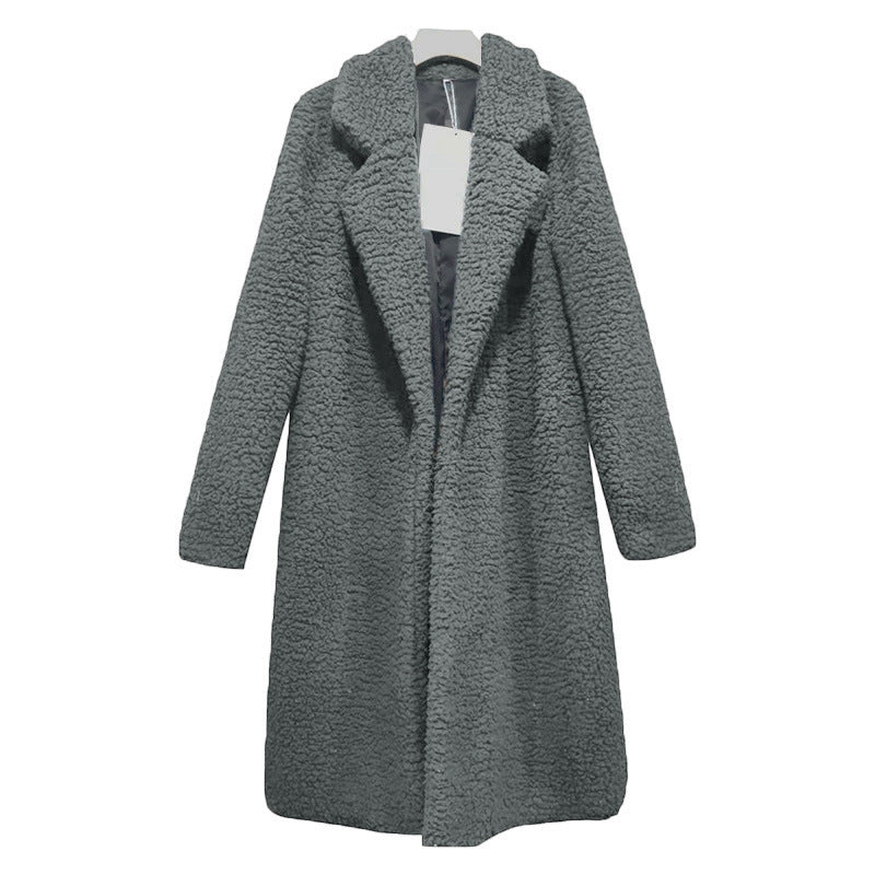Plush Lapel Longline Coat