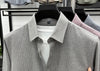 [73% cotton 23% modal 4% sheep wool] grey strips