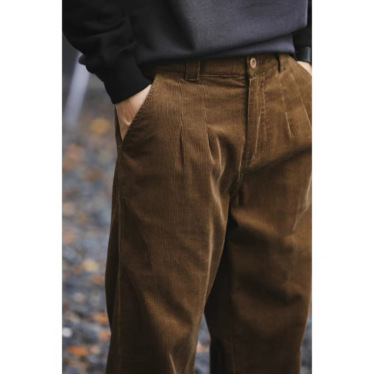 Pleated Corduroy Trousers