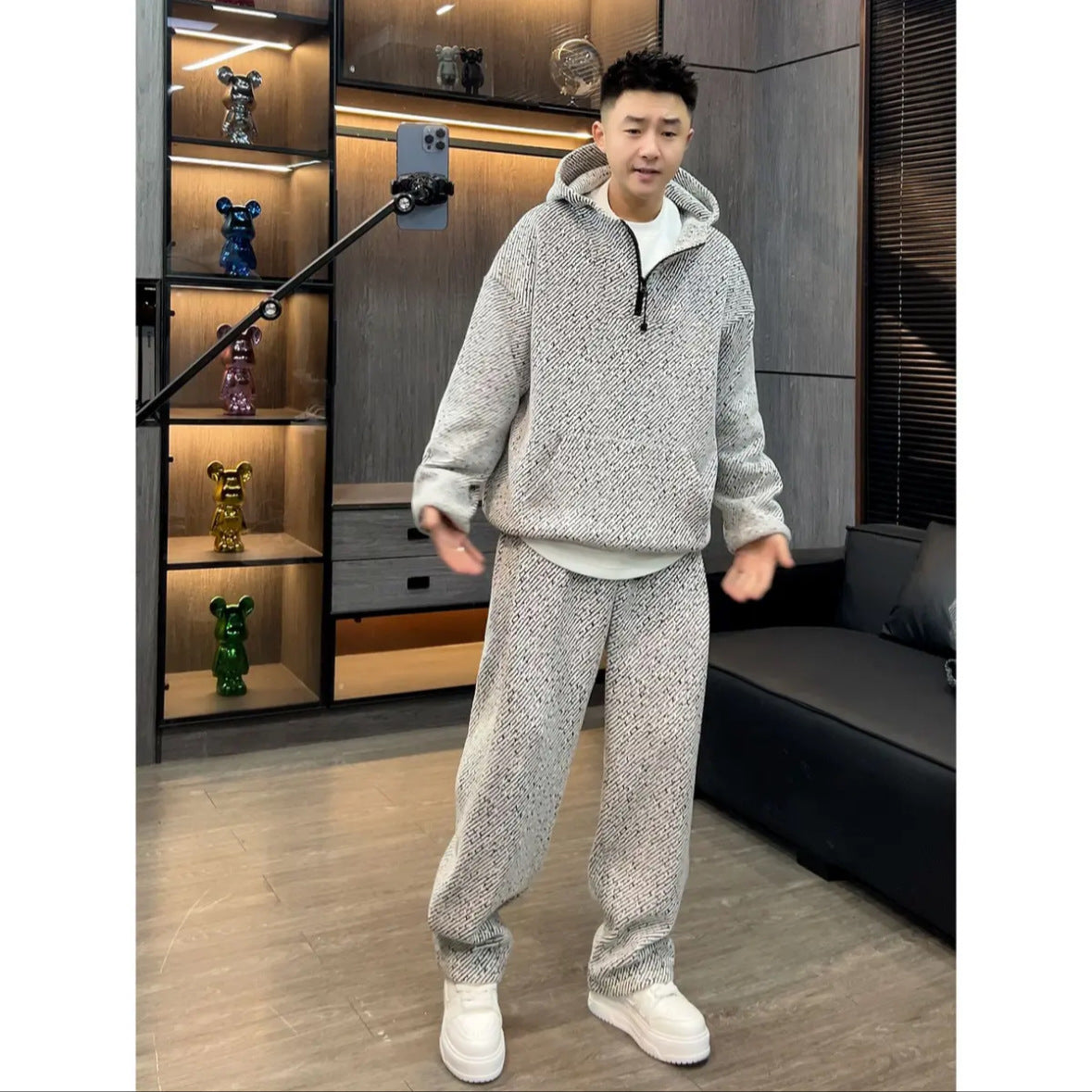 Fleece Drawstring Leisure Set