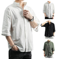 Collar Linen-Blend Shirt