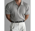 Men's Textured Polo Shirt — M / gray
