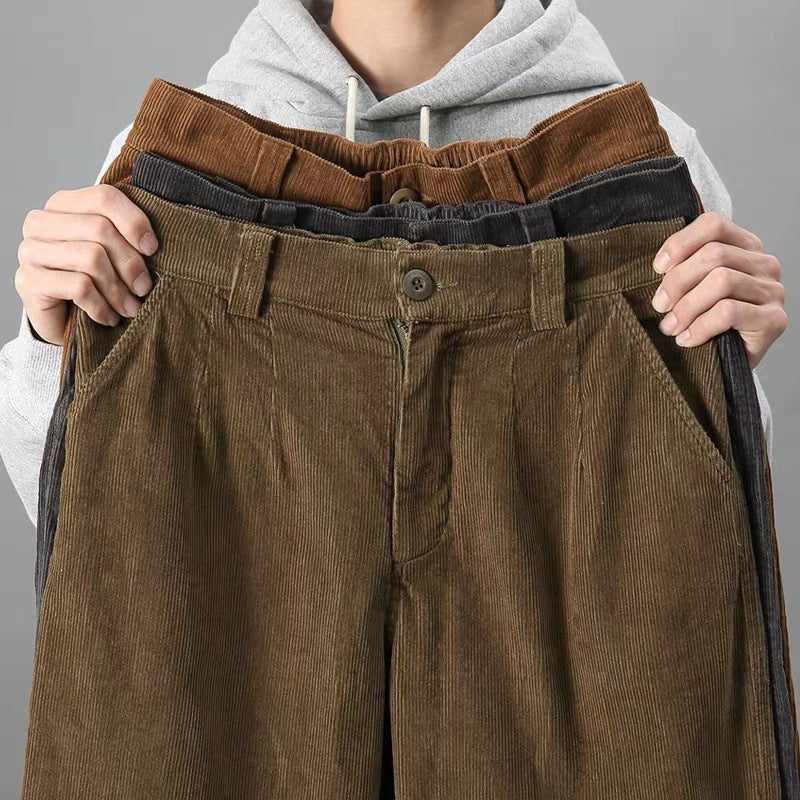 Pleated Corduroy Trousers