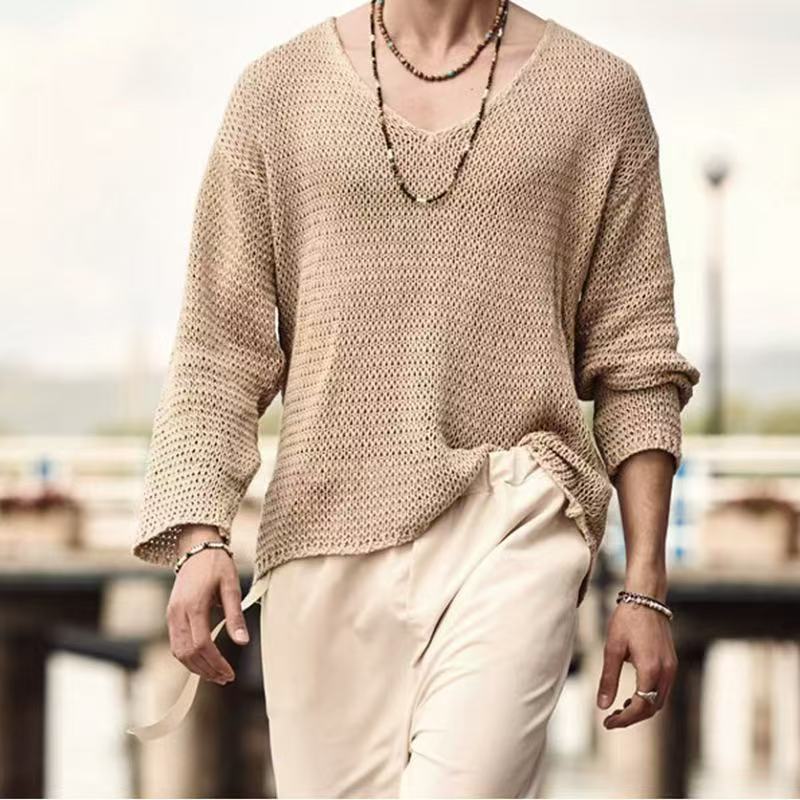 Men's V-Neck Knit Sweater