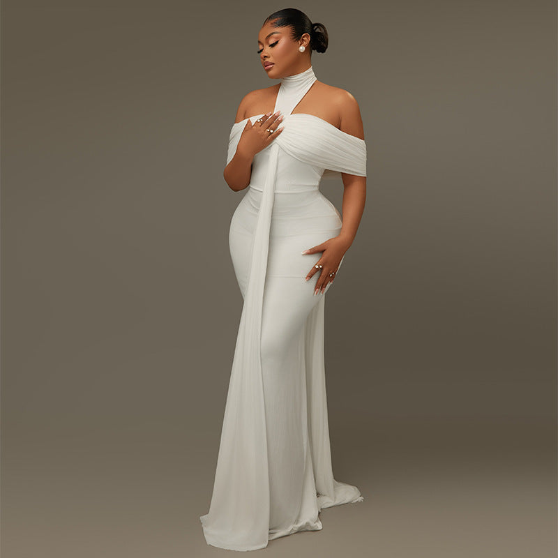 Halter Off-Shoulder Bodycon Gown