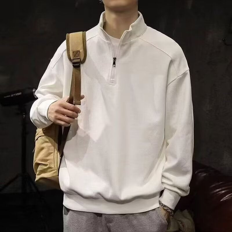 Polo Collar Zip Sweatshirt