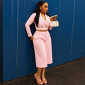 Cropped Blazer & Wide-Leg Pants Set