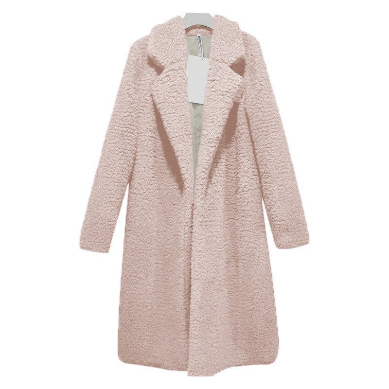 Plush Lapel Longline Coat