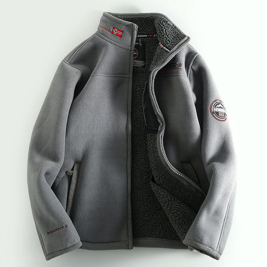 Men's Fleece Lined Stand-Collar Jacket