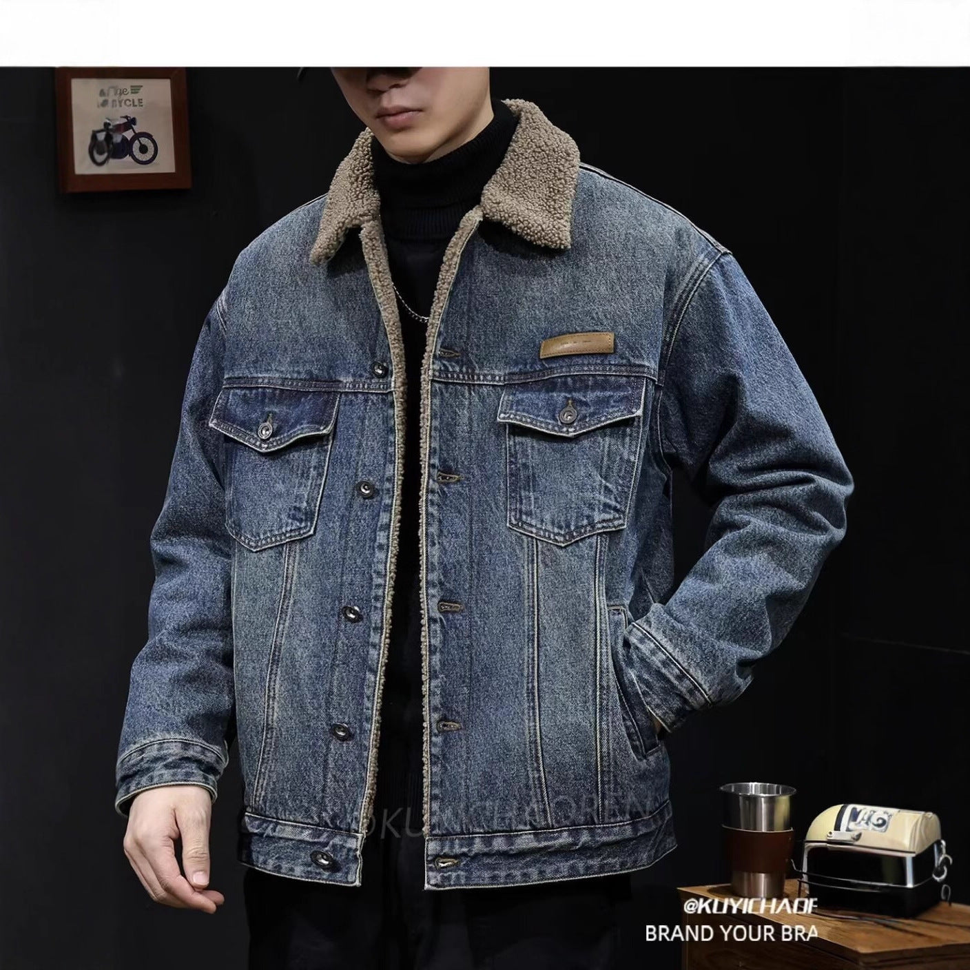 Sherpa-Lined Denim Trucker Jacket