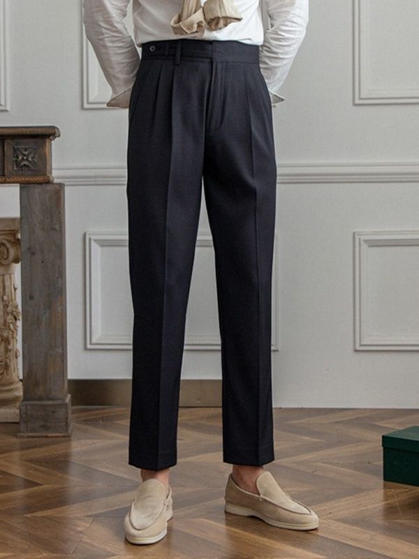 Tailored Neapolitan Straight-Leg Trousers