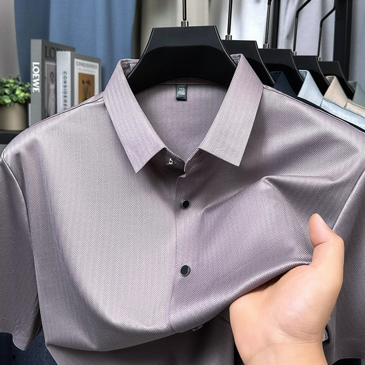 Mulberry Silk Herringbone Shirt