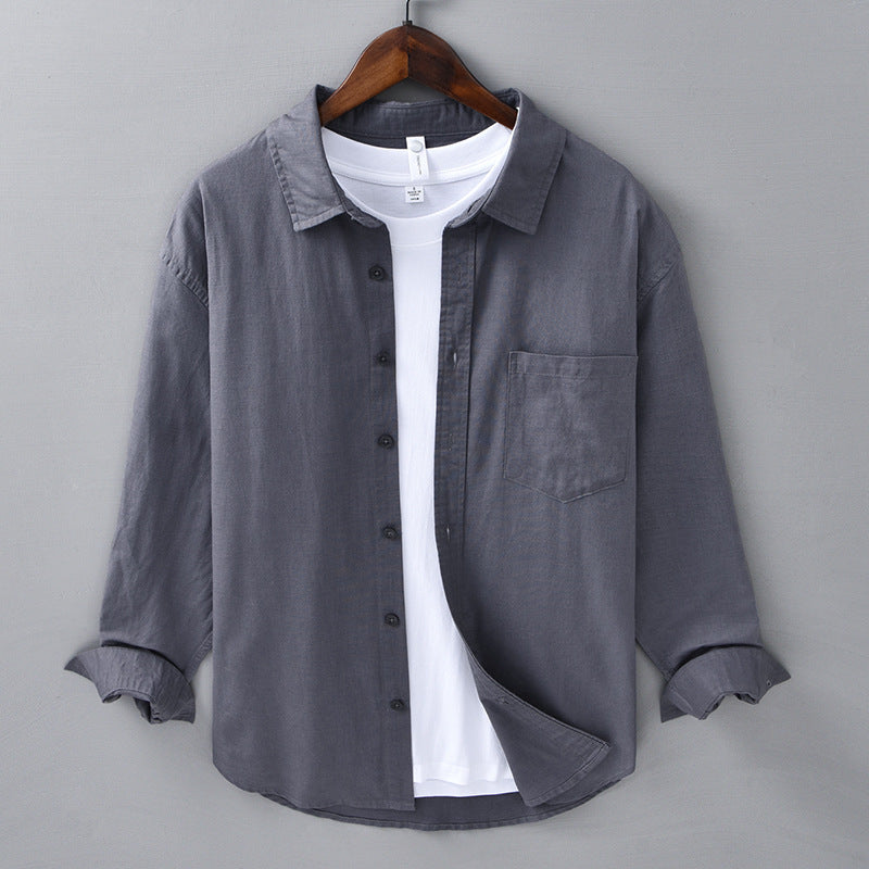 Men's Linen-Blend Button-Down Shirt