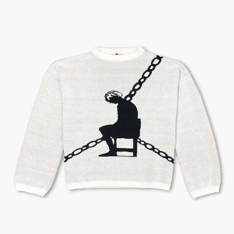 Graphic Oversized Knit Sweater
