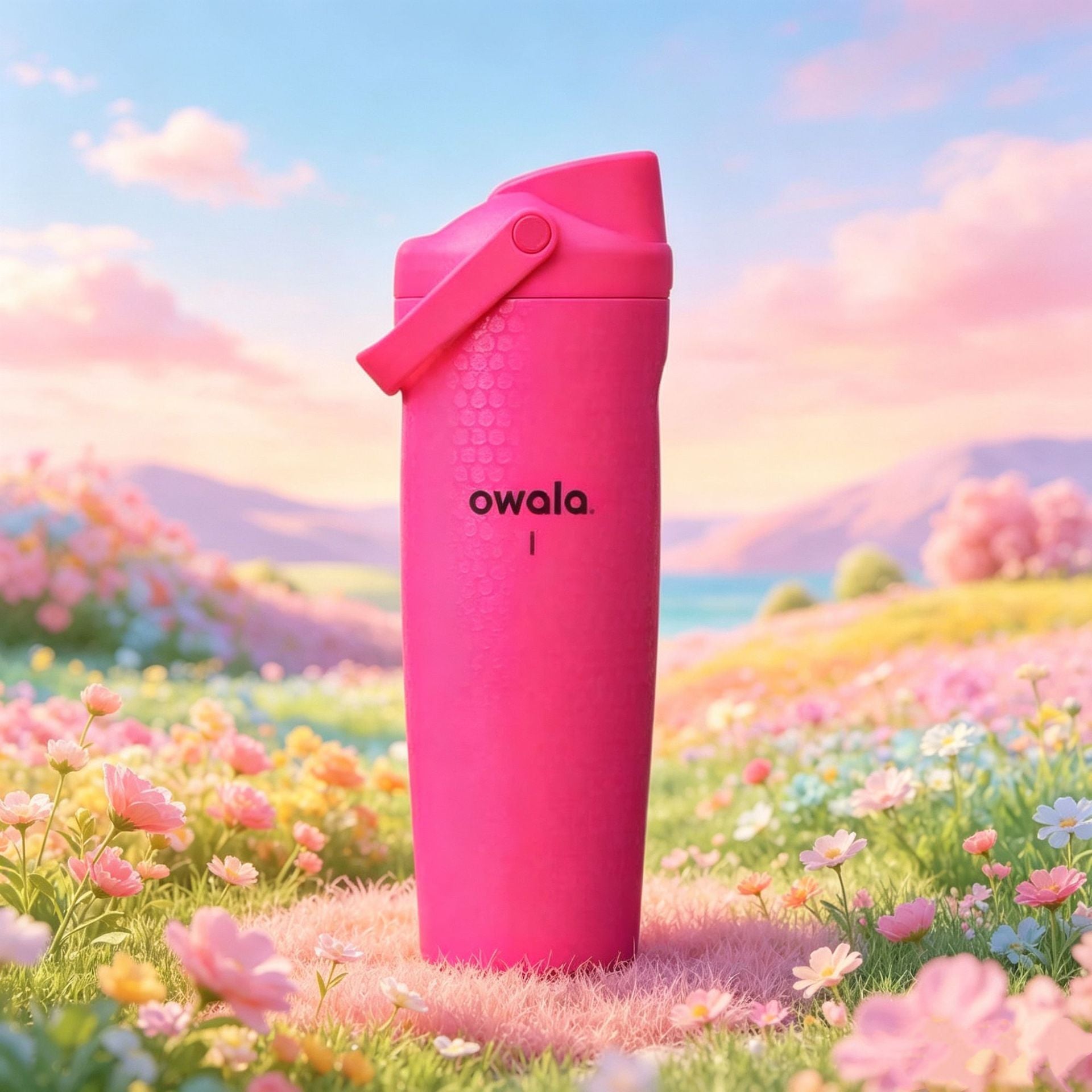 30oz Printed Insulated Water Bottle with Straw