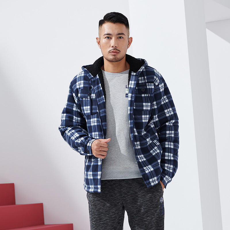 Lined Plaid Hooded Jacket