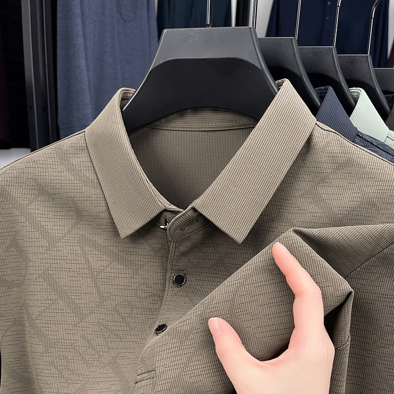 Patterned Long Sleeve Polo