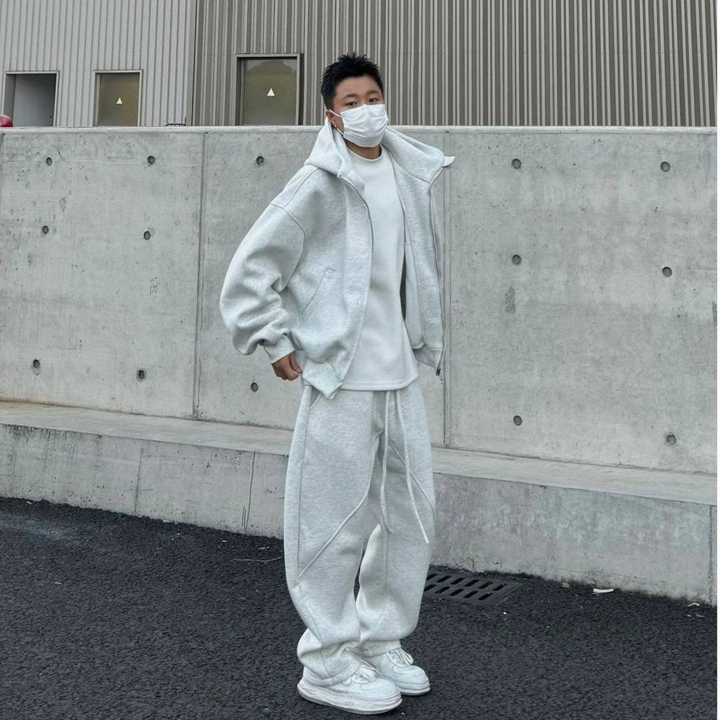 Simple American-Style Hoodie Tracksuit