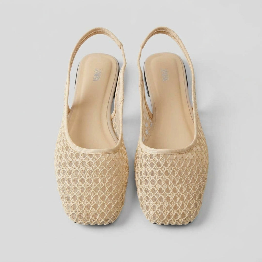 Mesh Slingback Flats