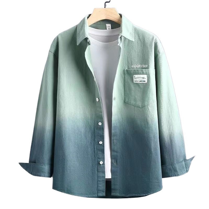 Trendy Gradient Button-Down Shirt