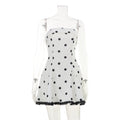 Strapless Polka-Dot Mini Dress - White