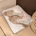 Rhinestone Mesh Heel Slides