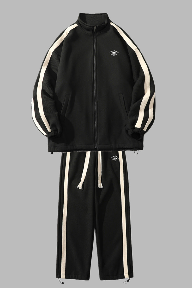 Casual Zip-Up Tracksuit Set