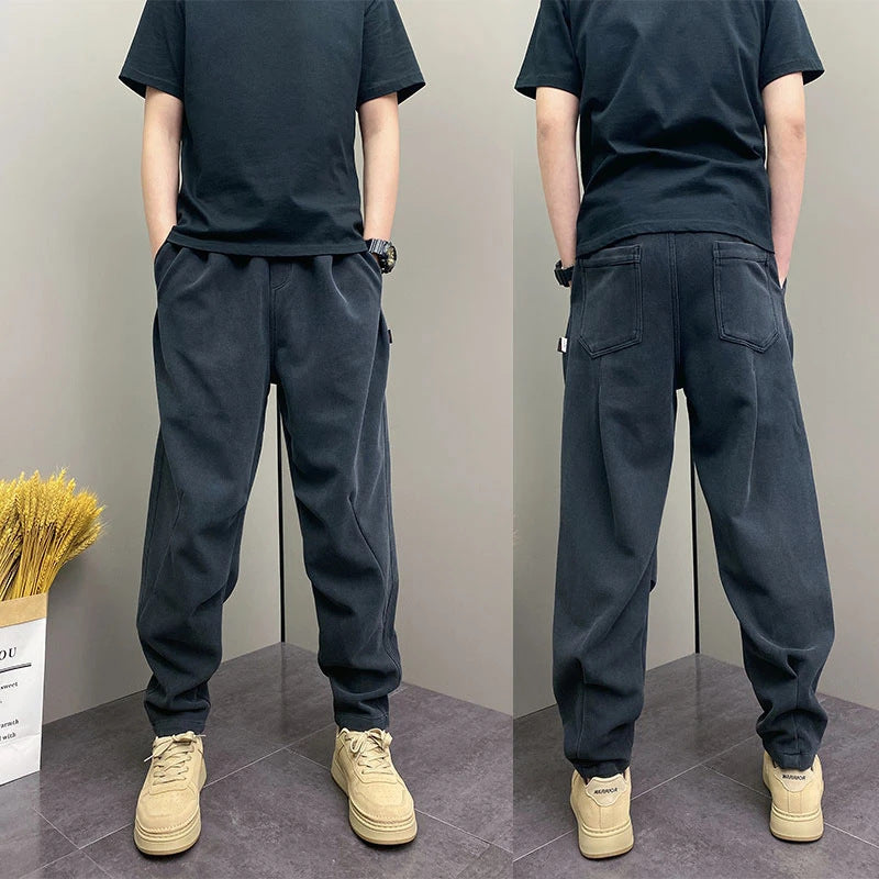 Washed Design Casual Trousers