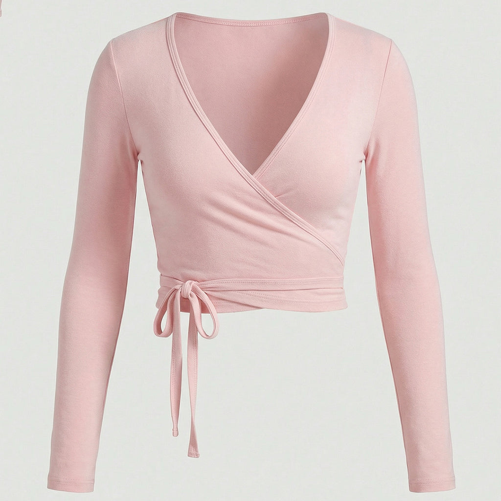 Lace-Up Long-Sleeve Yoga Top