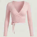 Lace-Up Long-Sleeve Yoga Top