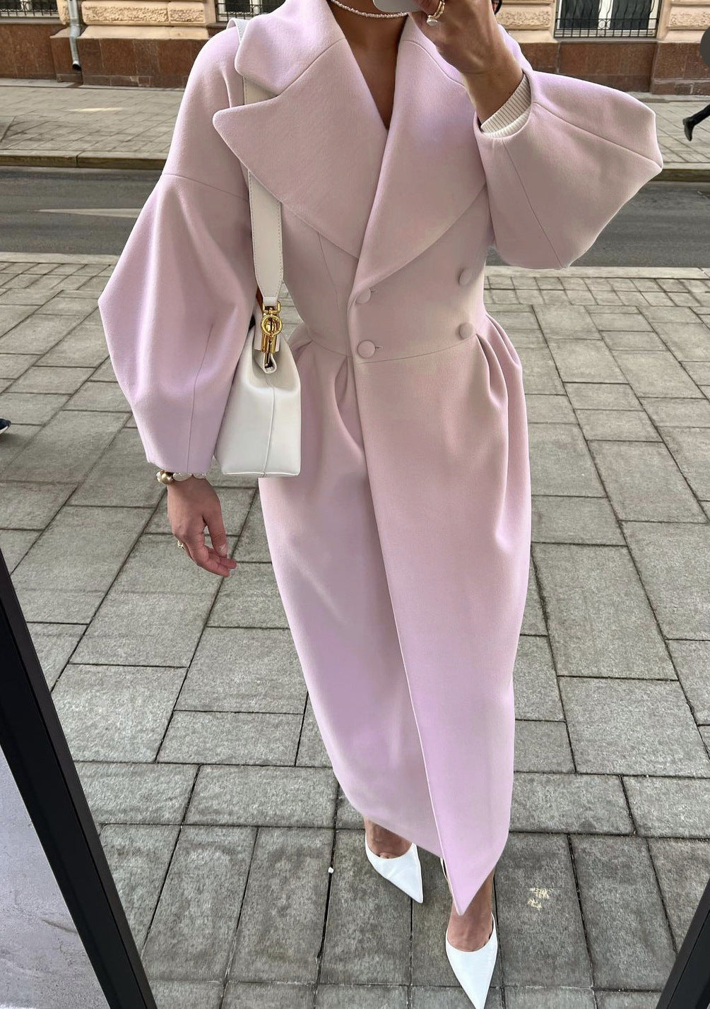 Elegant Double Breasted Long Coat