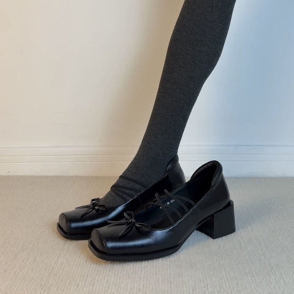 Bow Block-Heel Mary Janes