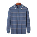 Men's Long Sleeve Striped Polo Shirt