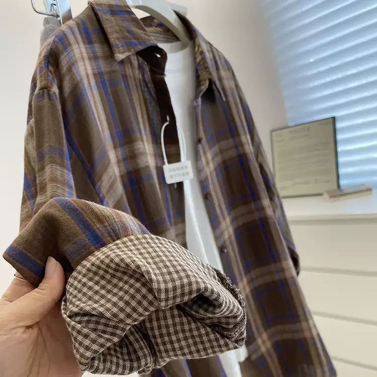 Retro Plaid Long Sleeve Shirt