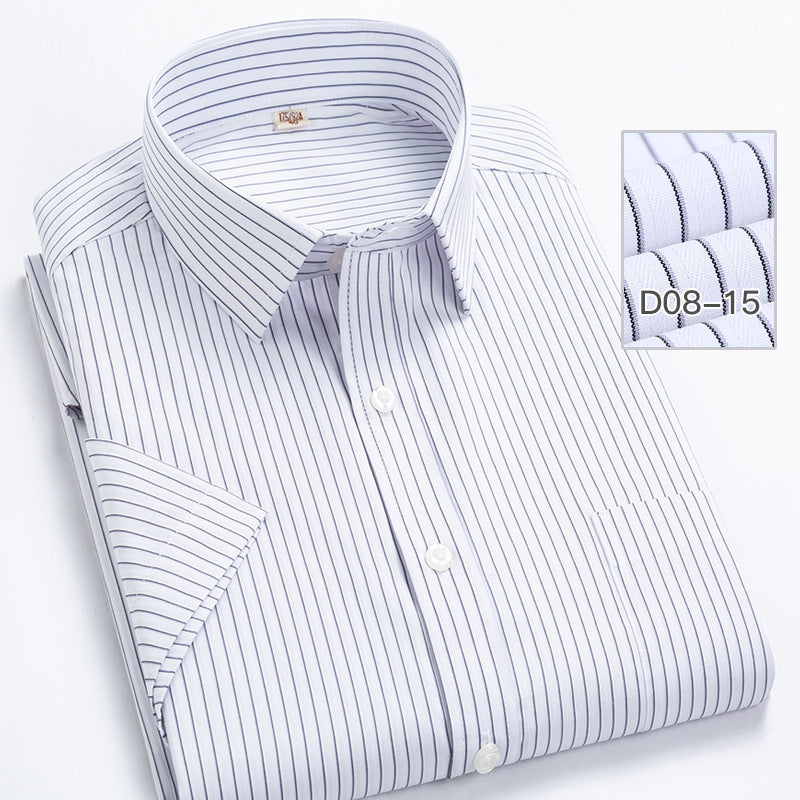 Men's Striped Short-Sleeved Business Shirt
