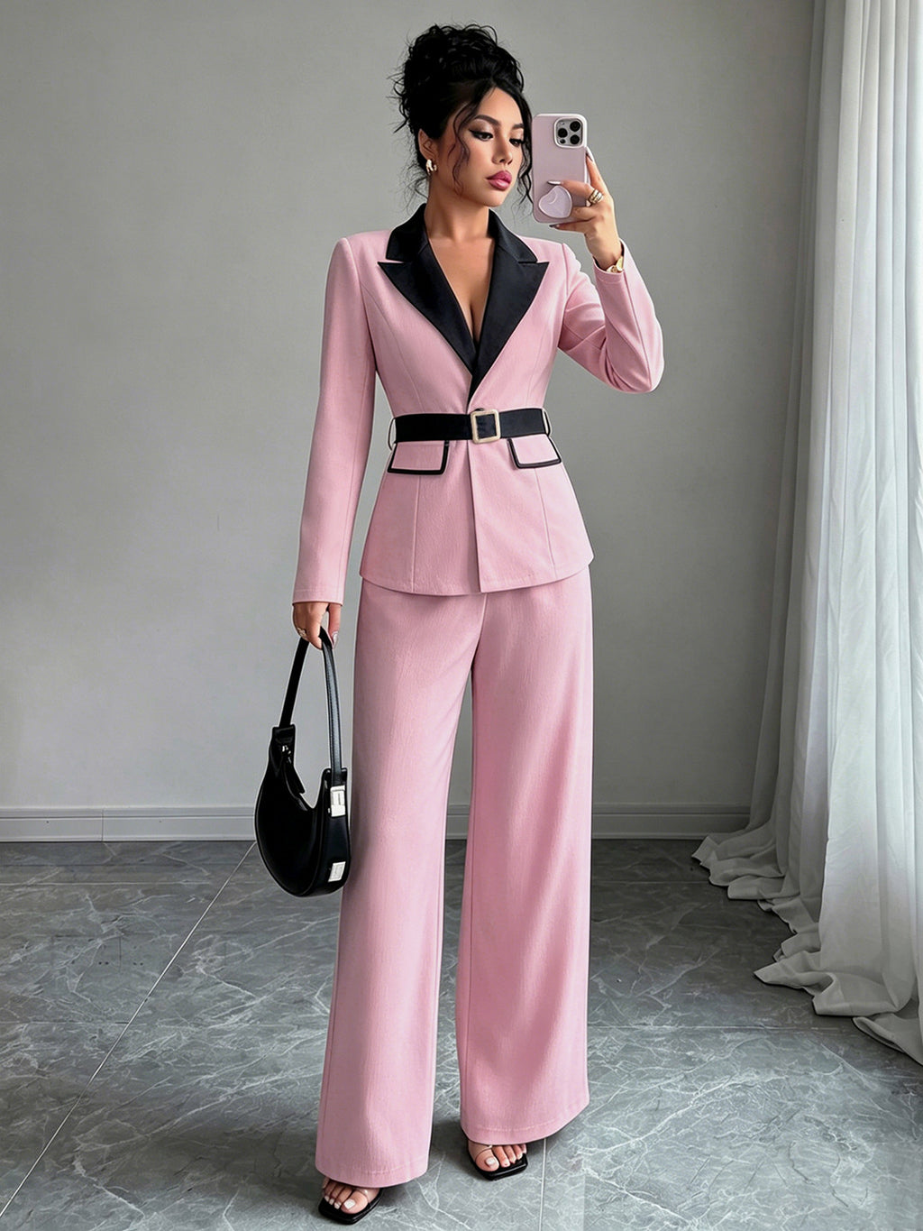 Sleeveless Blazer and Trousers Set