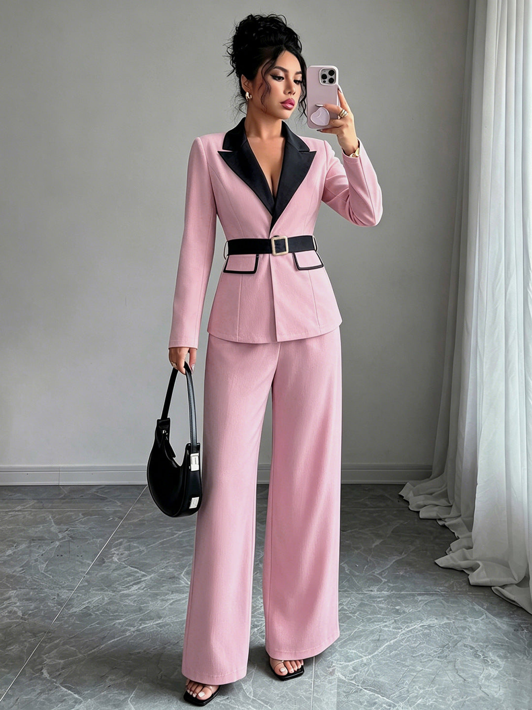 Sleeveless Blazer and Trousers Set