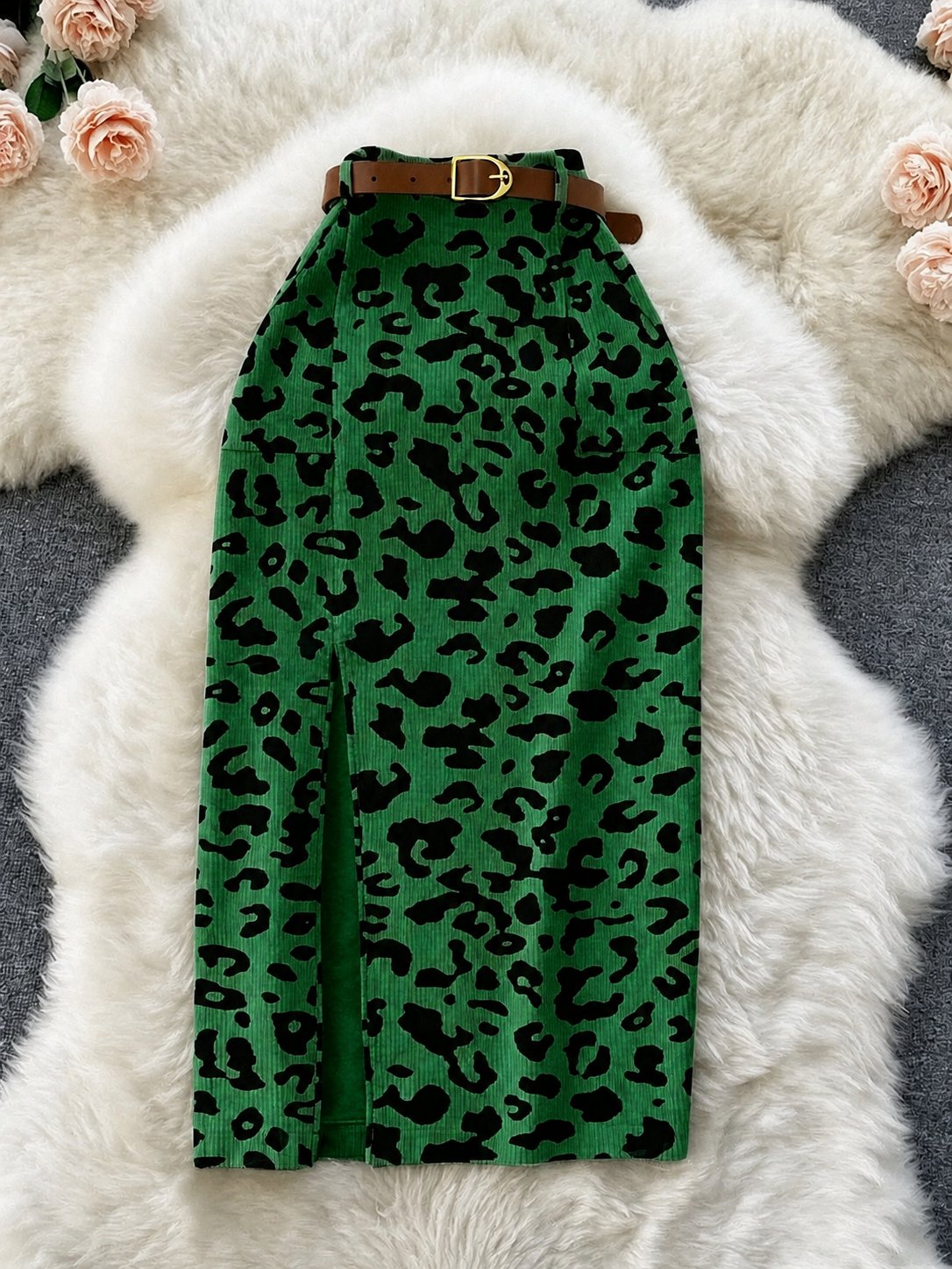 Front Slit Midi Skirt