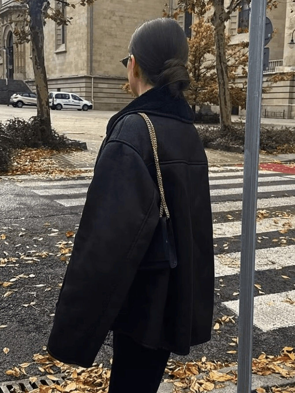 Women's Faux Leather Shearling Jacket
