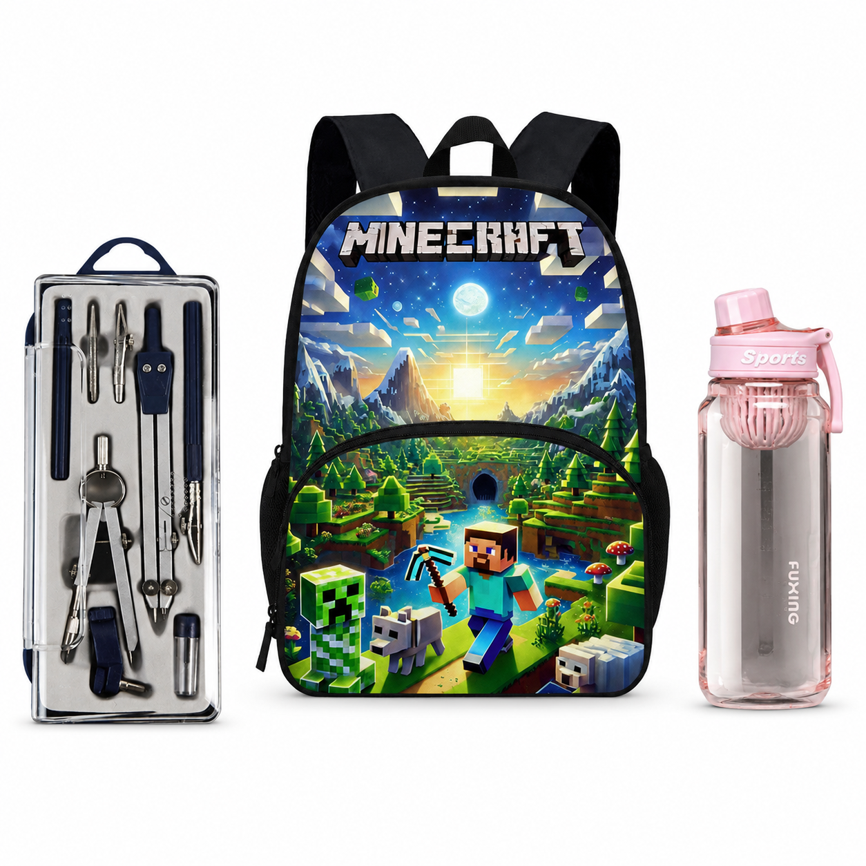 Minecraft Backpack Set Back-to-School Essentials Bundle