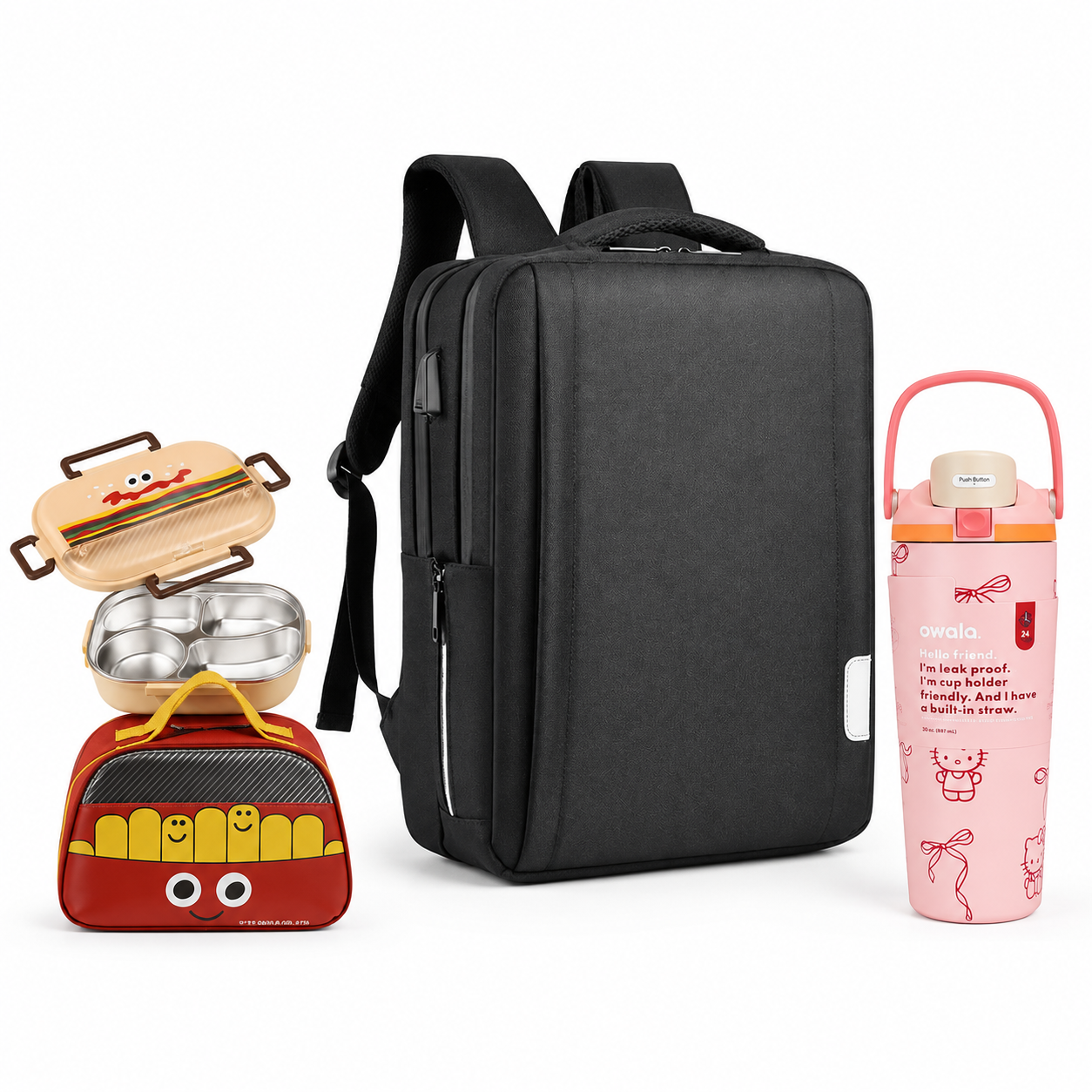 Anti-Theft Laptop Backpack Complete School Day Bundle
