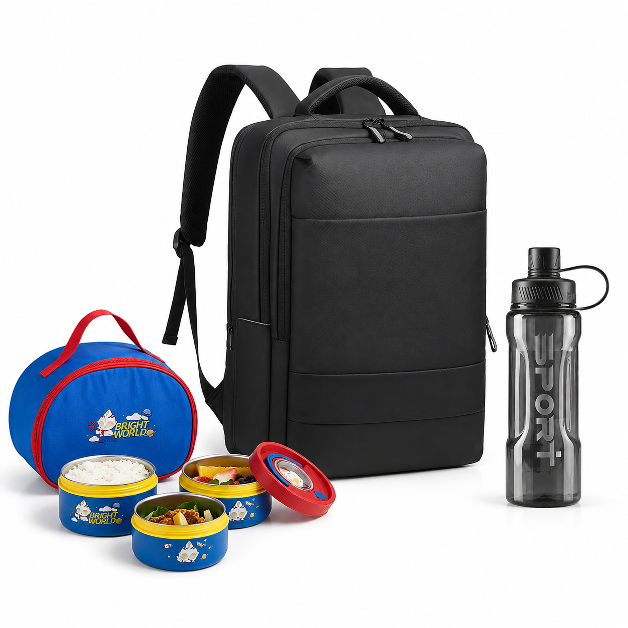 Large Capacity 17.3" Professional Laptop Backpack Complete School Day Bundle