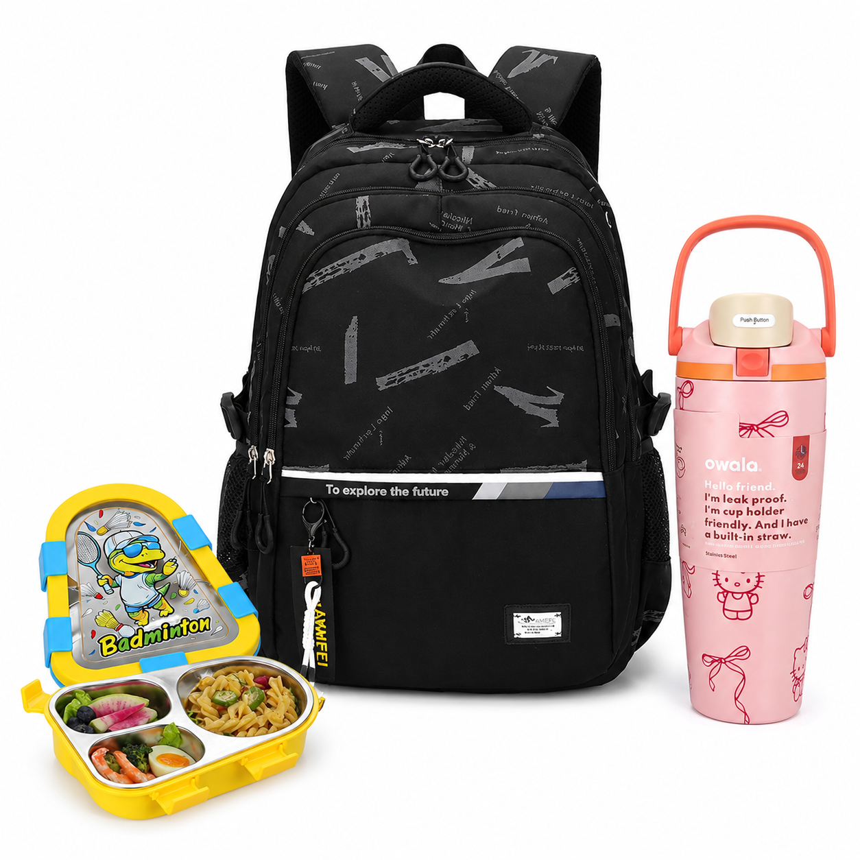 New Nylon Men's Casual Backpack for Students Complete School Day Bundle