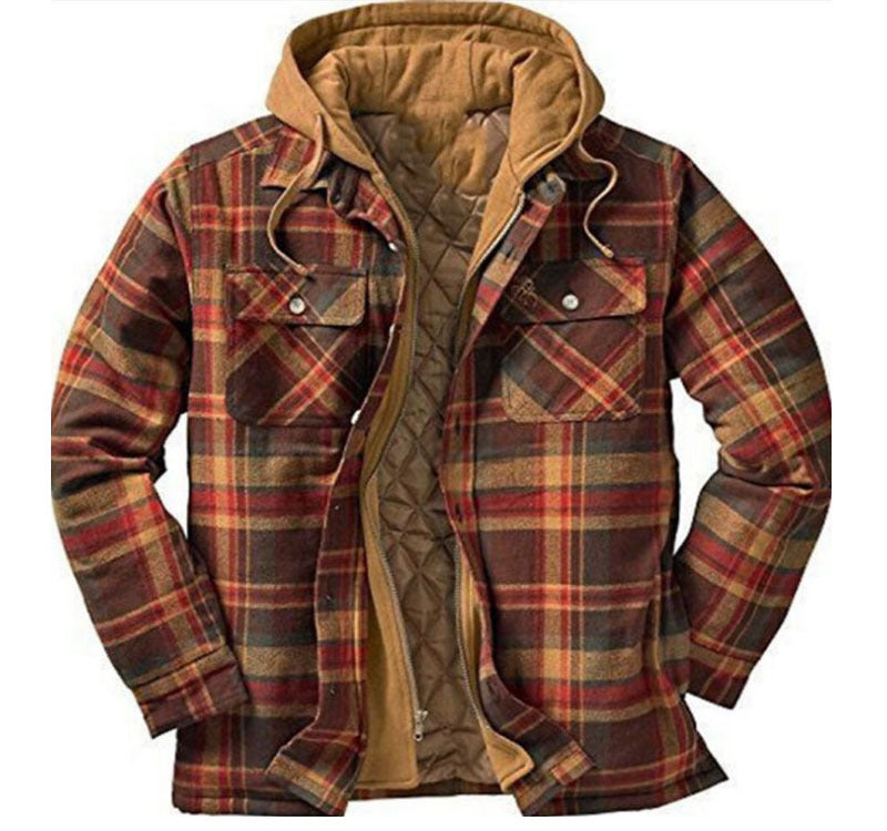 Men's Plaid Flannel Shirt Jacket