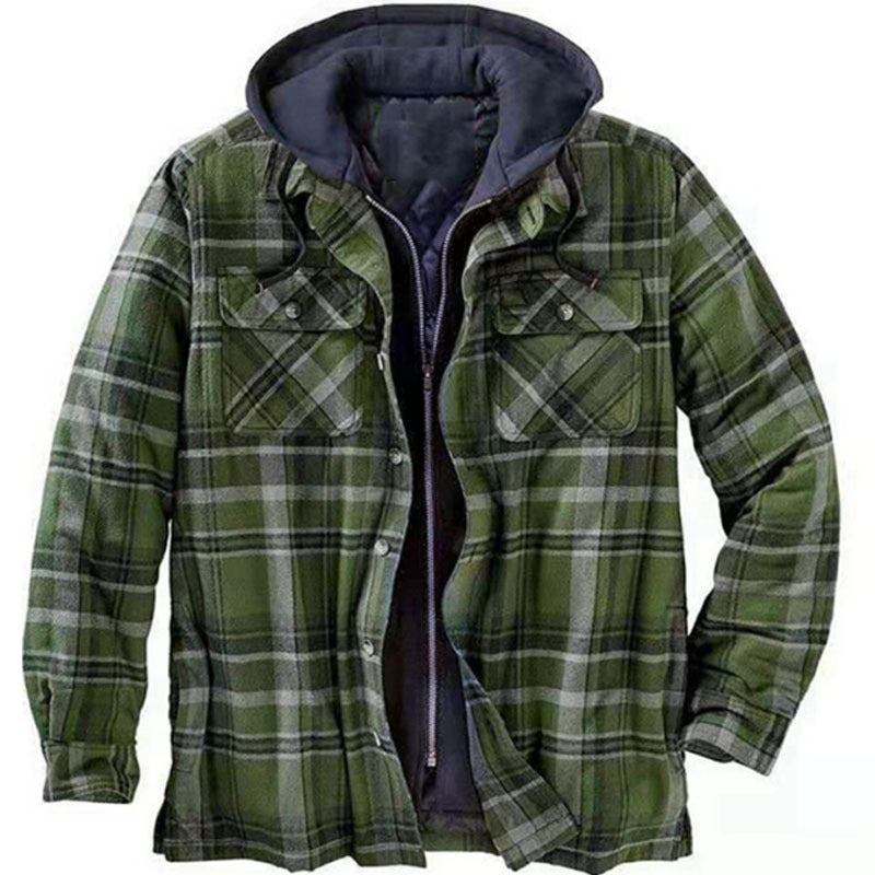 Men's Plaid Flannel Shirt Jacket
