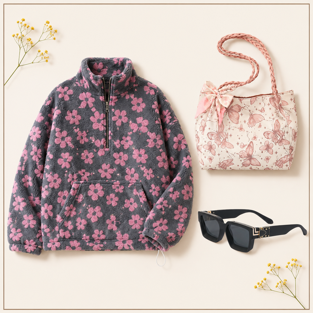 The Floral Fleece Women’s Bundle — all three included items